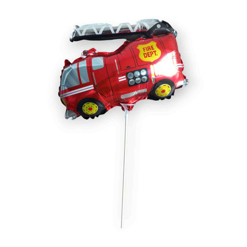 Picture of FIRE ENGINE FOIL BALLOON INFLATED WITH STICK - 19 X 24CM